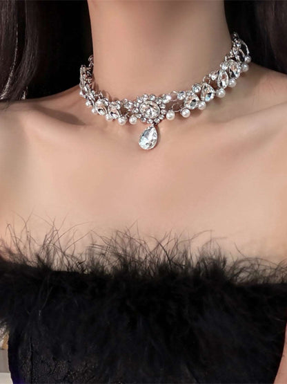 Baroque Style Luxury Pearl Zircon Jewelry Necklace