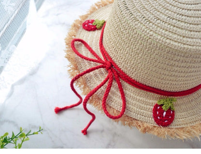 Fruity Strawberry Cherry Pineapple Spring Summer Straw Hat