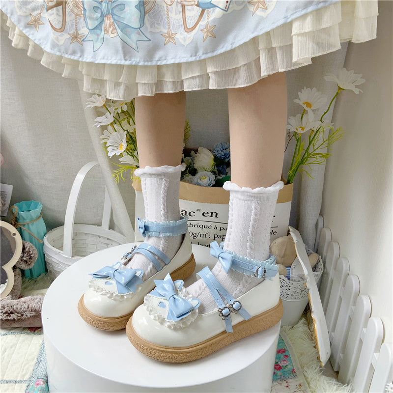 Cookie Sauce Princess Cute Student Girl Doll Two Bow Cat Ears Leather Shoes Mary Jane