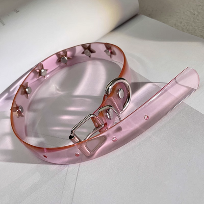 Pink Silicone Star & Love Heart Lock Y2K Hot Girl Choker Necklaces