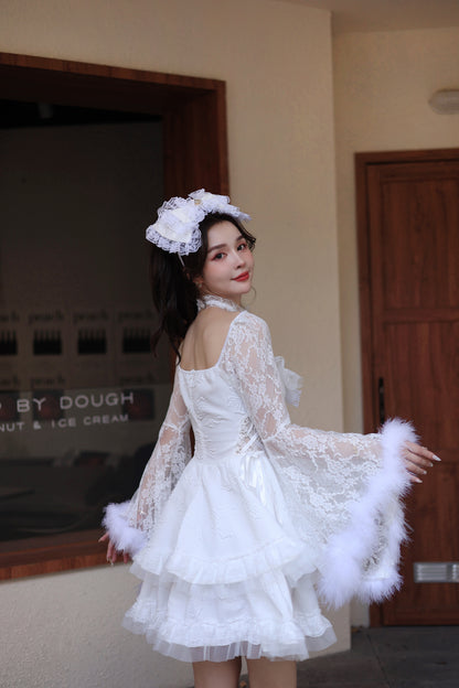 Sweetheart Princess Vintage Wedding Princess Bow Knot Diamond Pure Angel Dress