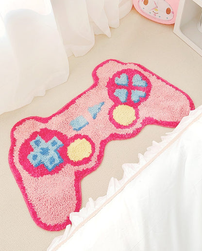 Gamer Pixel Art Pink Video Game Controller JoyStick Rugs Carpets Bedroom Decor