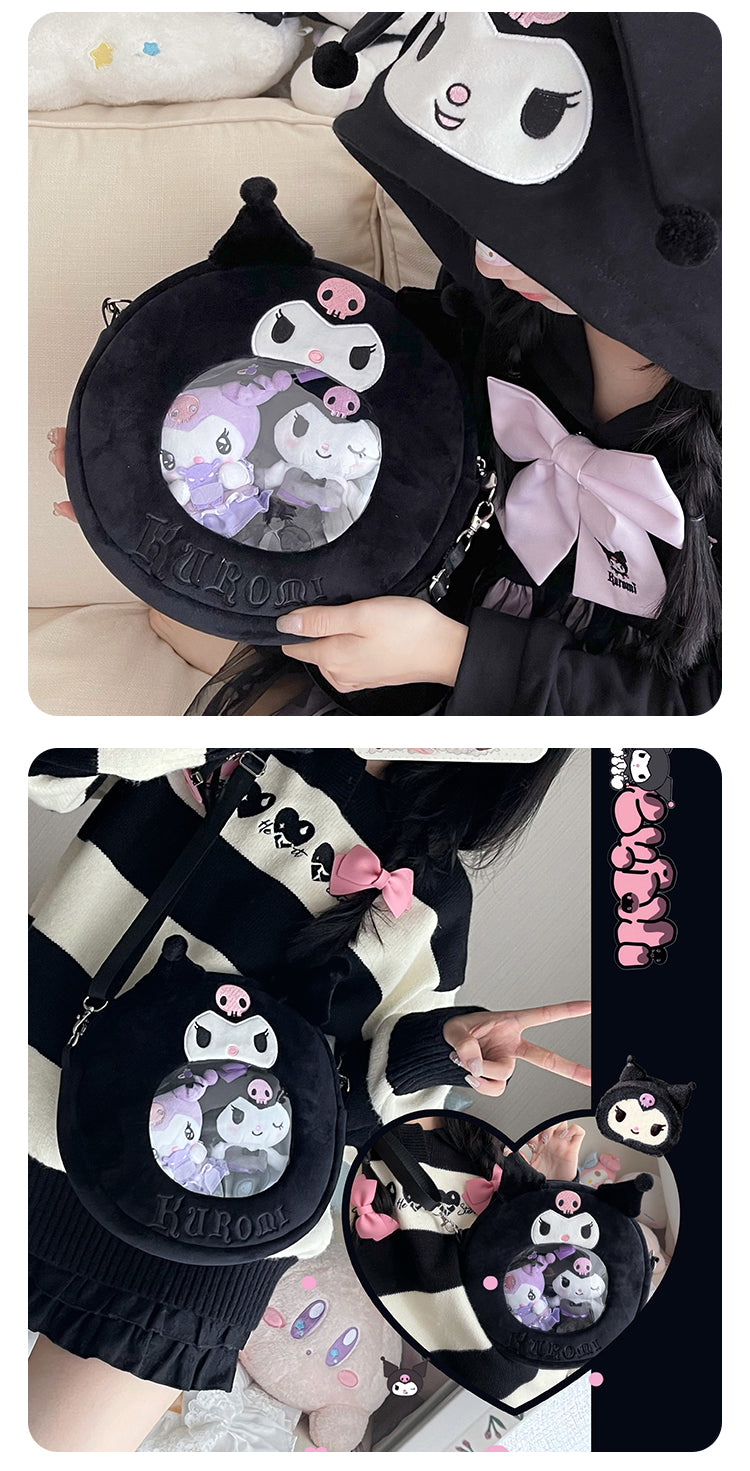 Kawaii Donut Black Pink Purple Devil Melody Messenger Bag