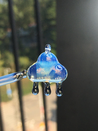 Pretty Crystal Transparent Handmade Cloud Raindrop Power Energy Chains Necklace Pendant