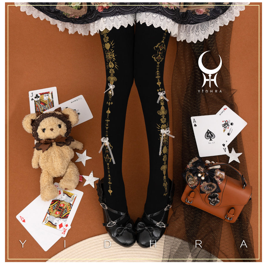 Dreamy Witch Aesthetics Princess Black & White Stockings Pantyhose Garment