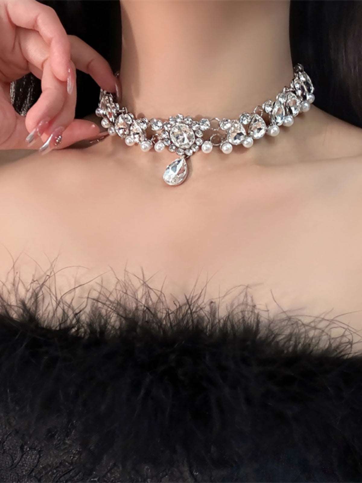 Baroque Style Luxury Pearl Zircon Jewelry Necklace