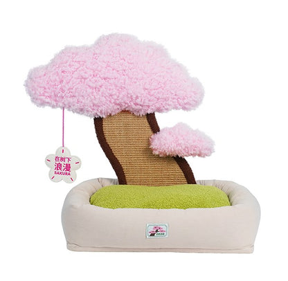 Under the Sakura Tree Peaceful Cherry Blossom Decor Cats Dogs Pets Beds House Scratching Post