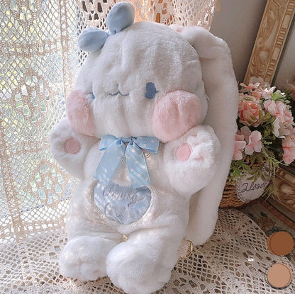 Rabbit Bunny Pink Blue Heart Love Plush Doll Messenger Bag