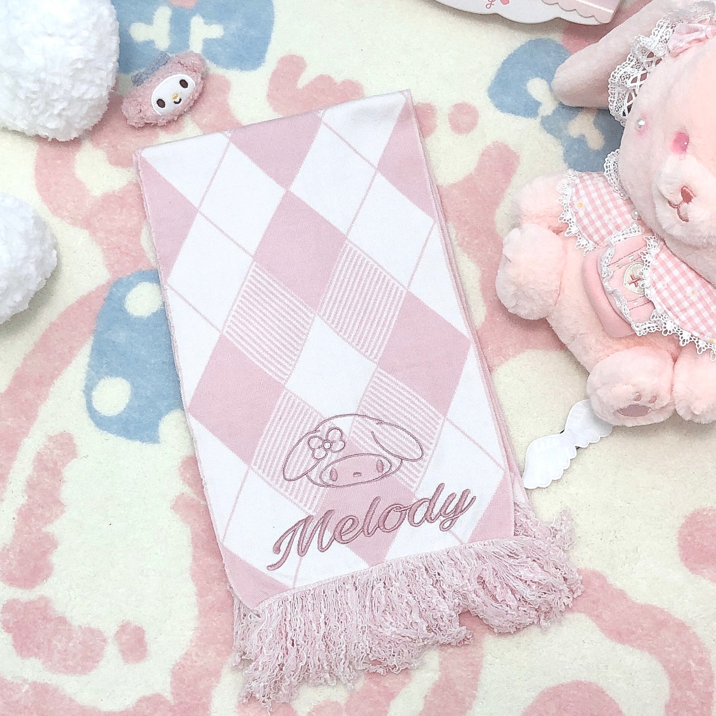 Pink & Blue Plaid Melody Cinnamon Dog Scarf Scarves