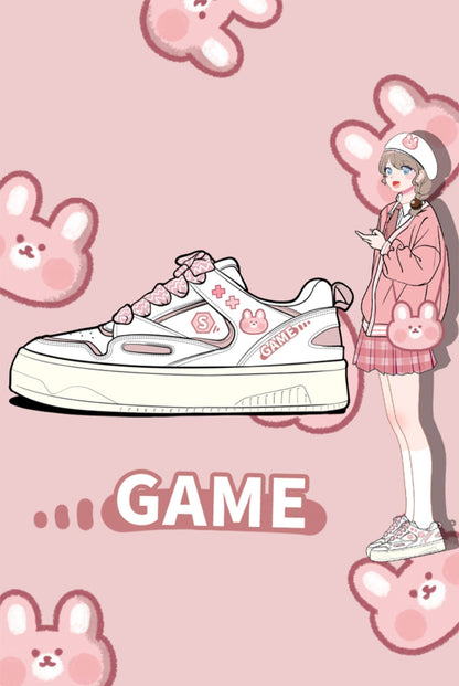 S Class E Sports Game Rabbit Pink White Sporty Sneakers Running Shoes