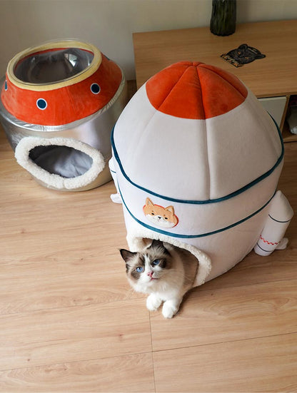 UFO Space Rocket Launcher Cats Dogs Pets Beds House Decor