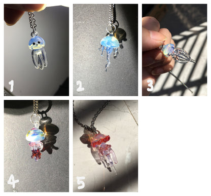 Pretty Crystal Transparent Handmade Jellyfish Ocean Power Energy Chains Necklace Pendant