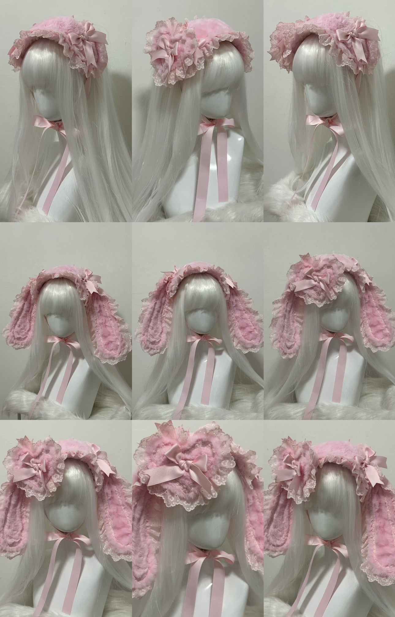 Handmade Original Lolita Heart Plush Rabbit Ears Hairband Hair Accessories