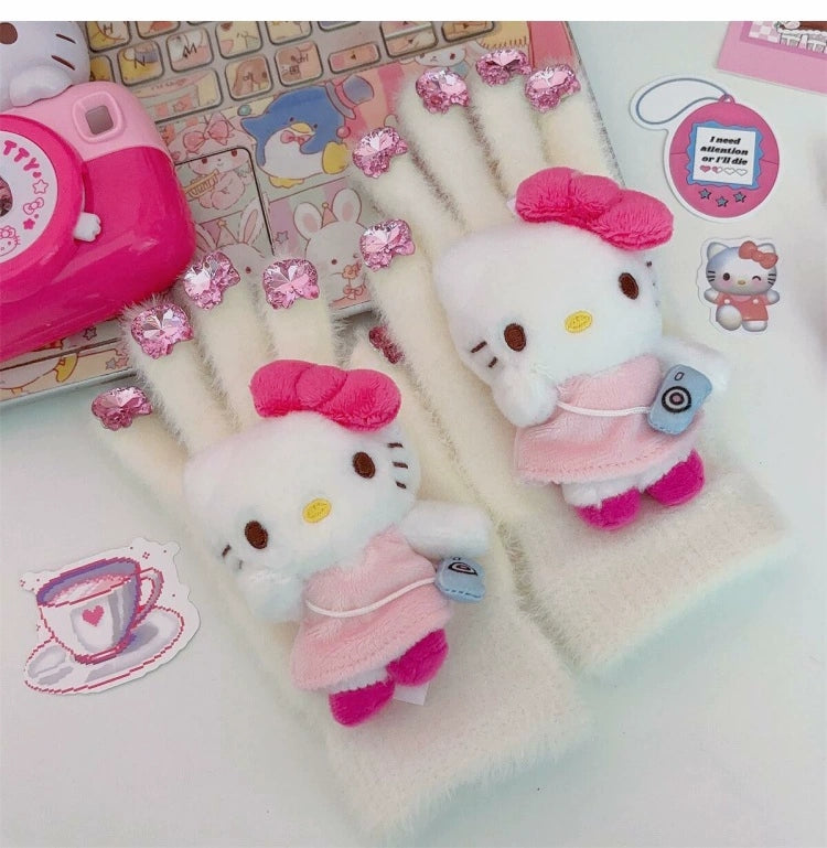 Kitty Doll Y2K Plush Gloves