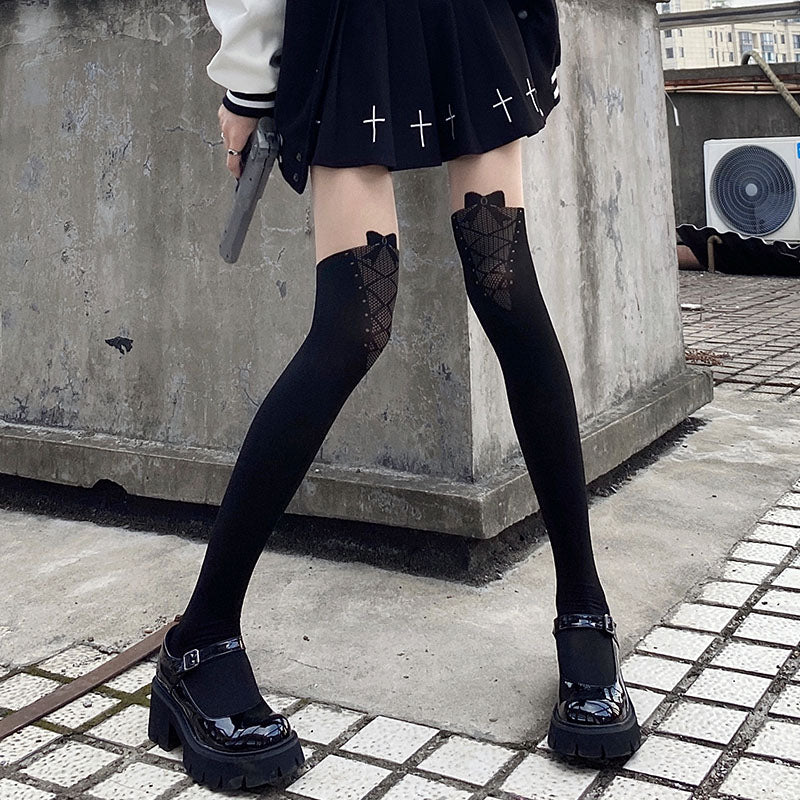 Japanese Sexy Bow Night Black Tights Stockings