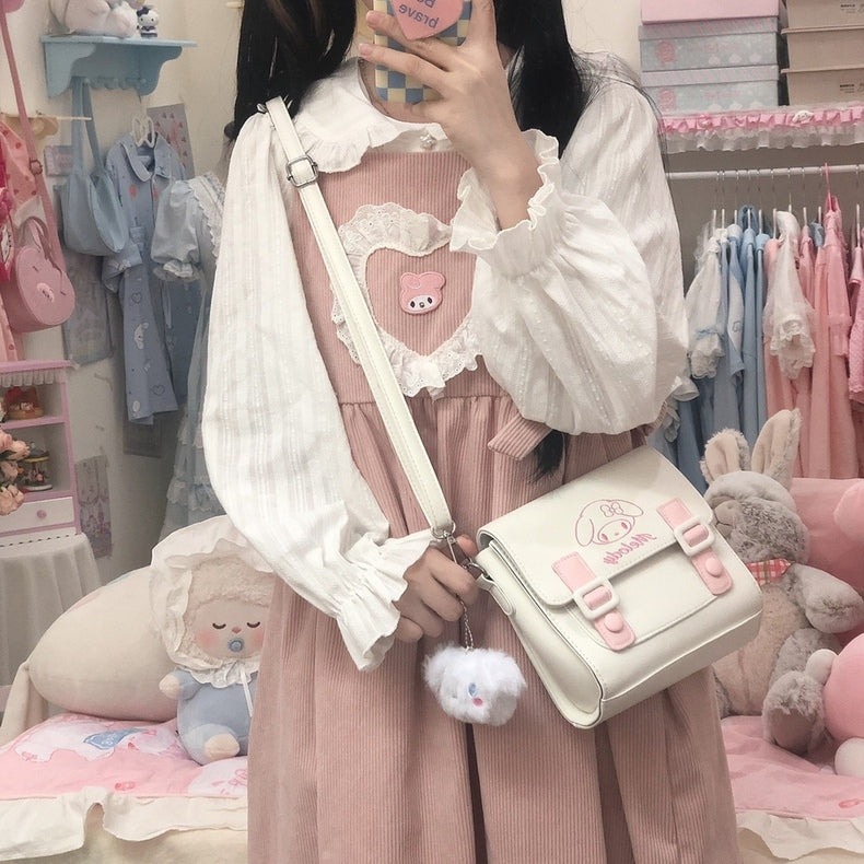 Pink White Sanrio My Melody Shoulder Messenger Bag