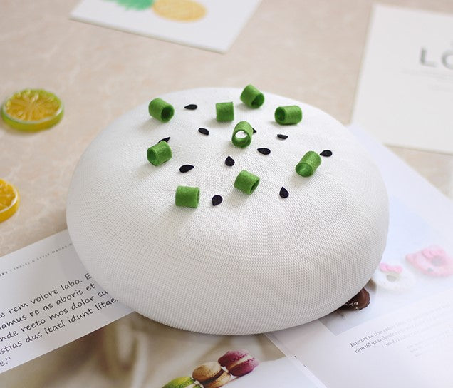 Cute Handmade Shiro Maguro White Tuna Sushi Xiaolongbao Beret Hat