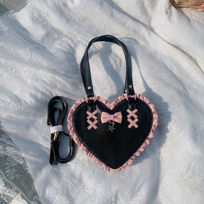  Japanese Gothic Cute Girl Cross Student PU Heart Love Shoulder Messenger Bag