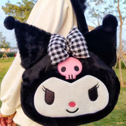 My Melody Kuromi Cinnamoroll Plush Doll Cute Cartoon Mascot Big Large Capacity Bag
