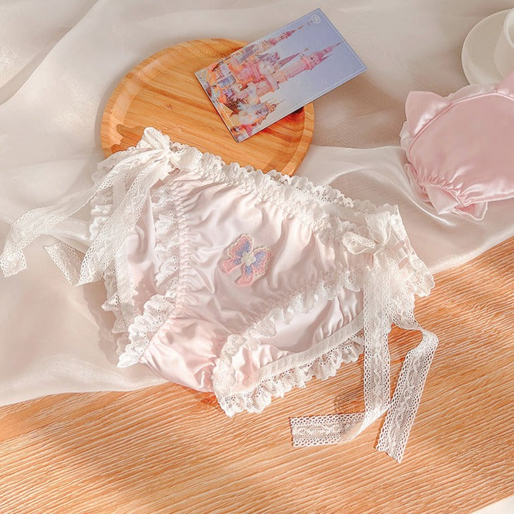 Coquette Princess Palace Dream Lace Bow Sweet Panties Undies Briefs Underwear Lingerie Set