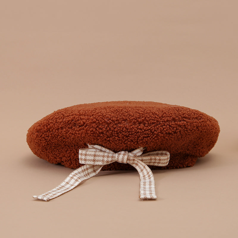 Retro Girl Style Cure Plush Autumn Winter Vintage Beret Hats