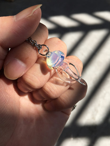 Pretty Crystal Transparent Handmade Jellyfish Ocean Jewelry Power Energy Chains Necklace Pendant